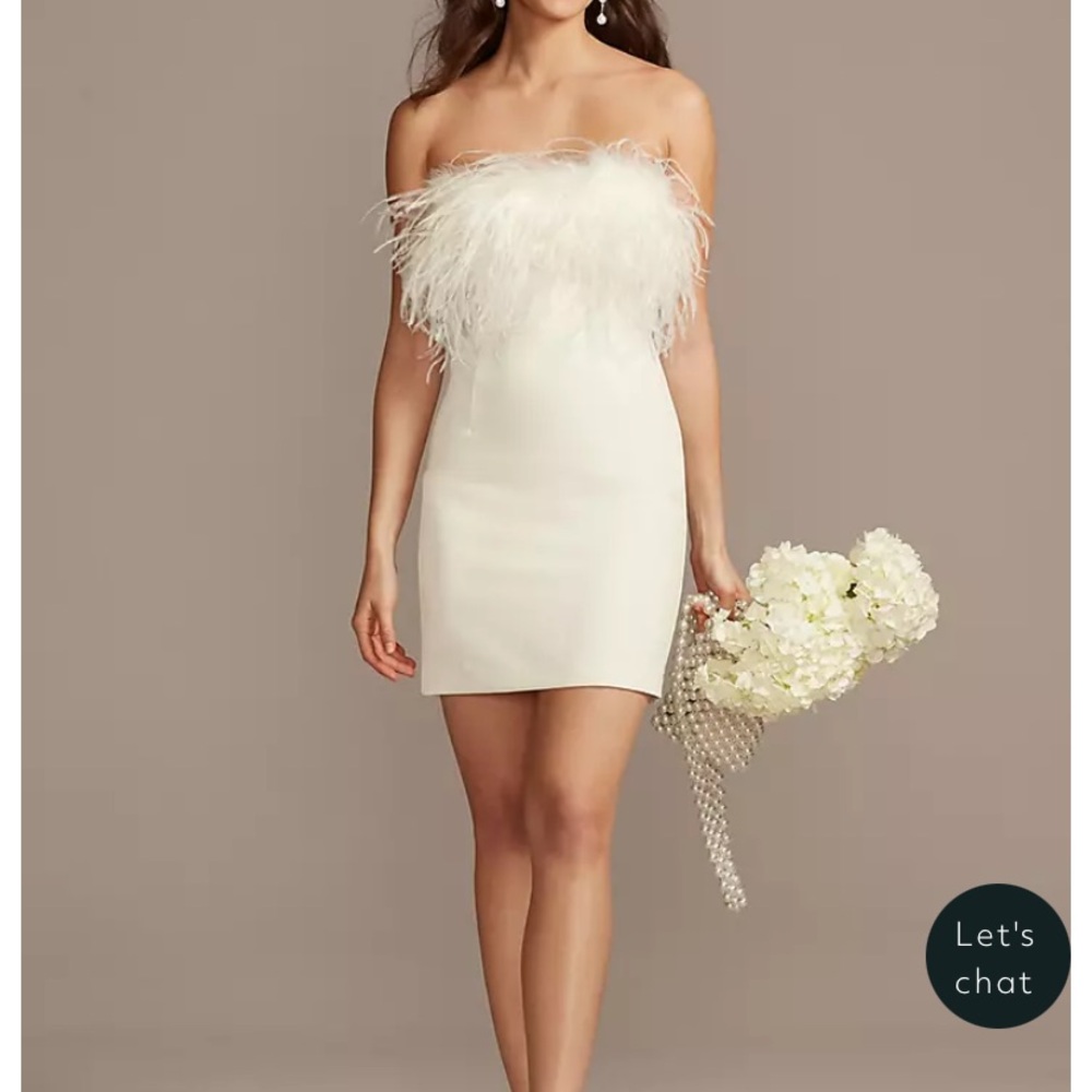 Bardot White Ruffled Strapless Bodycon Dress